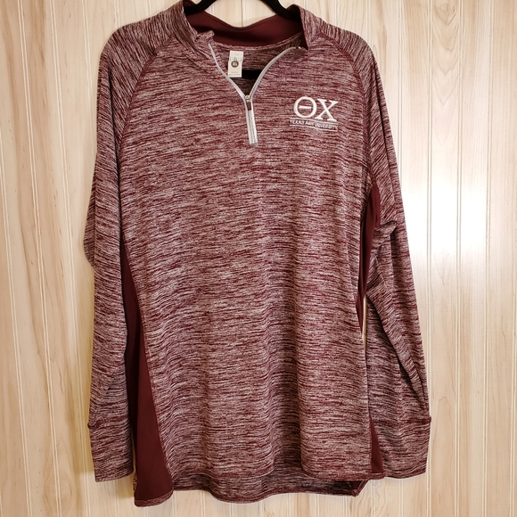 Russell Athletic Other - Texas AM 1/4 Zip Pullover Mens XL Maroon  BAW Stretch Long Sleeve Pockets EUC